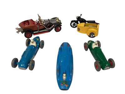 Lot 1812 - Schucco Micro Racers No.s 1040 & 1043, Dinky diecast Talbo & Cooper Bristol, Budgie AA motorcycle & sidecar, plus Corgi diecast including Chevrolet Impala Kennel Club, Chitty Chitty...
