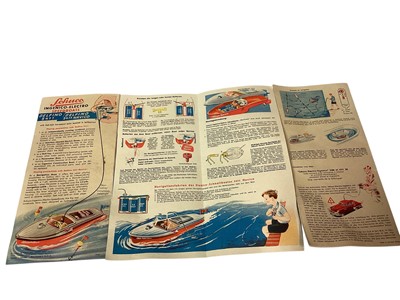 Lot 1813 - Schucco Elektro-Delfino 5411 Speedboats, boxed (x2), Cragstan Cabin Cruiser, boxed & Scalex Boats clockwork Thames Cabin Cruiser, boxed No.413S (4)