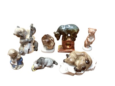 Lot 1186 - Seven Russian Lomonosov LFZ bears including two with musical instruments