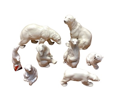 Lot 1188 - Group of eight models of polar bears, various manufacturers
