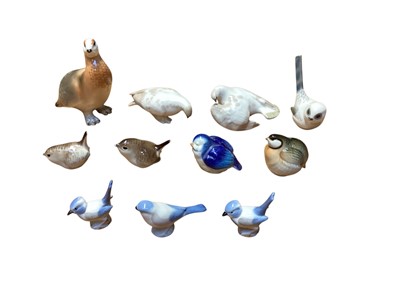 Lot 1190 - Group of 11 Russian Lomonosov LFZ models of birds and game