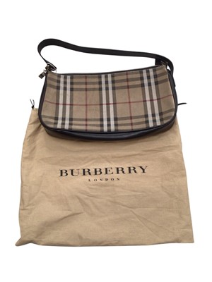Lot 2099 - Burberry brushed cotton tartan check handbag with soft dust bag.