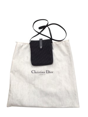Lot 2100 - Christian Dior black jacquard crossbody pouch bag.
