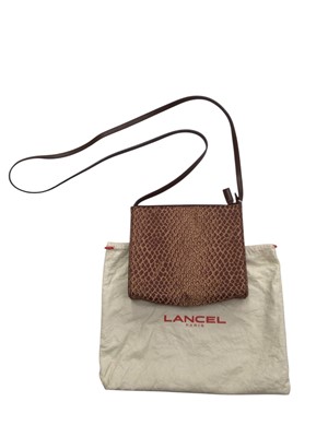 Lot 2102 - Lancel faux snake skin textile small handbag with soft dust bag.