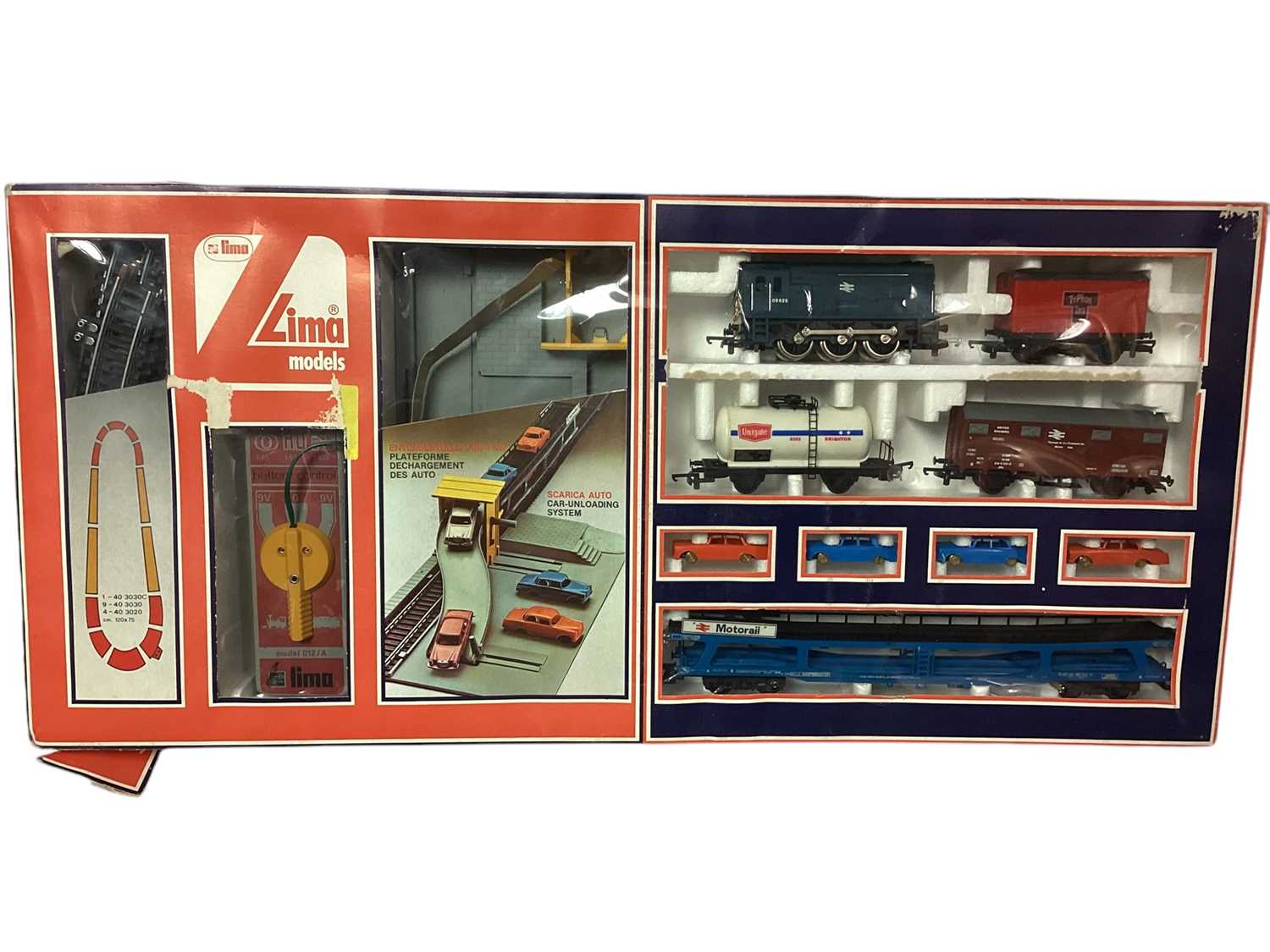 Lot 1858 - Lima HO Gauge Car Terminal Set including Shunter & Rolling Stock, Container Terminal Set & Layout Set, all boxed (3)
