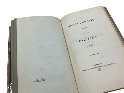 Lot 1698 - Byron - The Siege of Corinth. A Poem. Parisina. A Poem, first edition, John Murray 1816, rebound