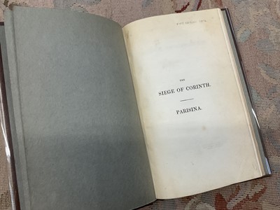 Lot 1698 - Byron - The Siege of Corinth. A Poem. Parisina. A Poem, first edition, John Murray 1816, rebound