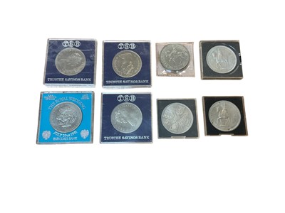Lot 436 - G.B. - Mixed coins to include Victoria silver Crowns YH 1845 (N.B. Edge bruise) otherwise GF, JH 1889 x 3 (N.B. Mixed grades), Double Florin 1887 AVF, silver Three Pences x 30, cupro nickel Crow...