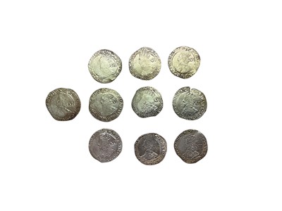 Lot 438 - G.B. - Charles I silver hammered Shillings bust 6 m/m triangle type S.4.4, 1639-40 (N.B. Mixed grades generally F-GVF) (10 coins)