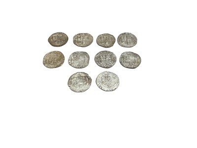 Lot 439 - G.B. - Charles I silver hammered Shillings bust 6 m/m triangle type S.4.4, 1639-40 (N.B. Mixed grades generally F-GVF) (10 coins)