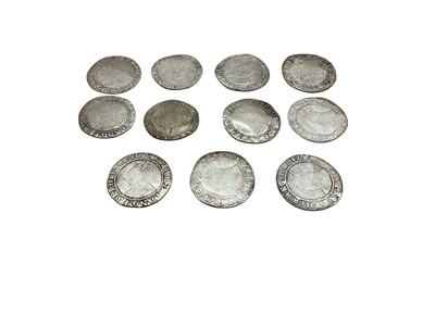 Lot 447 - G.B. - Elizabeth I mixed silver hammered Shillings to include m/m A 1583-84 x 7 coins and m/m key 1595-8 x 4 coins (N.B. Mixed grades generally VG-F) (11 coins)