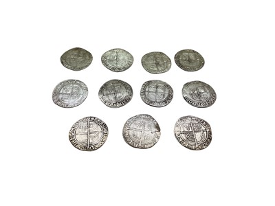 Lot 448 - G.B. - Elizabeth I silver hammered Shillings m/m woolpack 1594-6 (N.B. Mixed grades generally G-F) (11 coins)