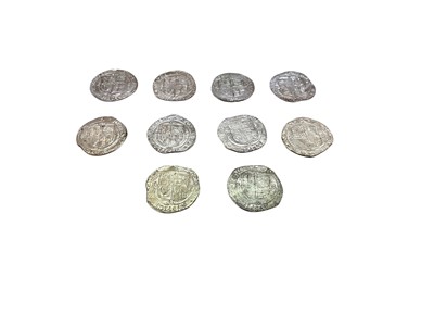 Lot 450 - G.B. - Charles I silver hammered Shillings bust 6 m/m triangle type S.4.4, 1639-40 (N.B. Mixed grades generally VG-VF) (10 coins)
