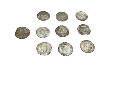 Lot 451 - G.B. - James I mixed silver hammered Shillings to include m/m thistle bust 1 1603-04 x 3 coins and m/m LIS bust 3 1604-5 x 7 coind (N.B. Mixed grades generally Fair-GF) (10 coins)