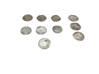 Lot 452 - G.B. - James I mixed silver hammered Shillings to include m/m rose bust 3 1605-6 x 3 coins and m/m escallop bust 4 1606-7 x 7 coins (N.B. Mixed grades generally VG-AVF) (10 coins)