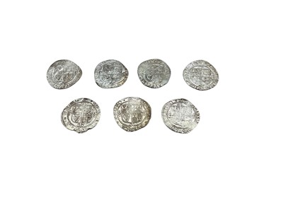 Lot 454 - G.B. - Charles I silver hammered Shillings bust 6 m/m triangle type S.4.4, 1639-40 (N.B. Mixed grades generally VF-GVF) (7 coins)