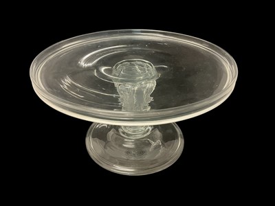 Lot 149 - Large Georgian period glass tazza with folded foot and moulded stem