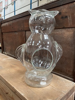 Lot 26 - Glass terrarium or fly catcher in the form of an owl