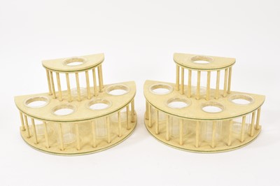 Lot 774 - Pair of decorative painted wood two tier flower holder