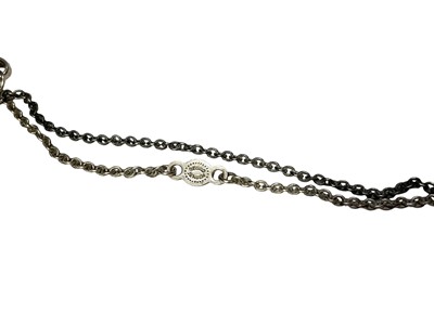 Lot 118 - Georg Jensen Danish silver spiral heart pendant on original silver double cable link chain