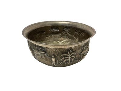 Lot 355 - 19th century Indian white metal bowl