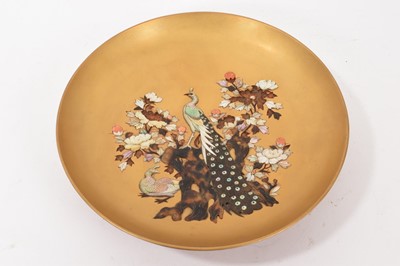 Lot 795 - 19th century Japanese red and gold lacquered plate