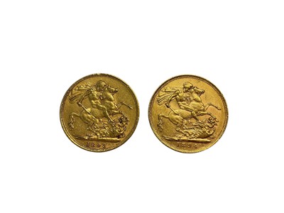 Lot 504 - G.B. - Gold Sovereigns Victoria OH 1893 & 1894 AVF-GVF (2 coins)