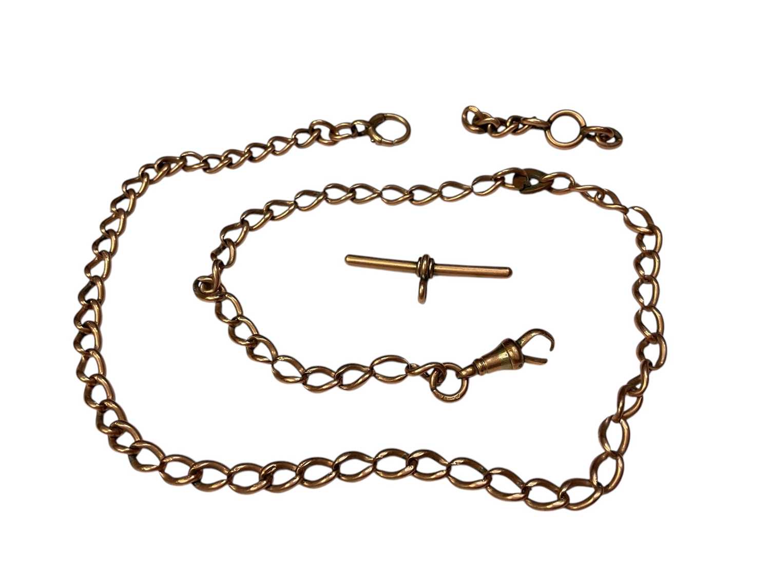 Lot 92 - 9ct rose gold watch chain