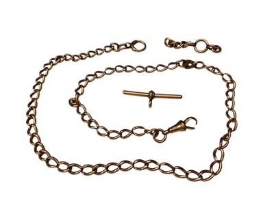 Lot 92 - 9ct rose gold watch chain