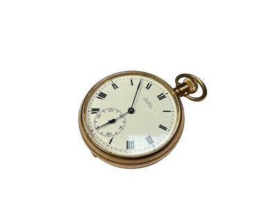 Lot 93 - 9ct gold cased Buren Grand Prix pocket watch with engraved presentation inscription to reverse