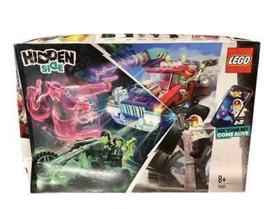 Lot 2028 - Two Lego Hidden Side El Fuego's Stunt Truck, boxed (crumpled) 70421