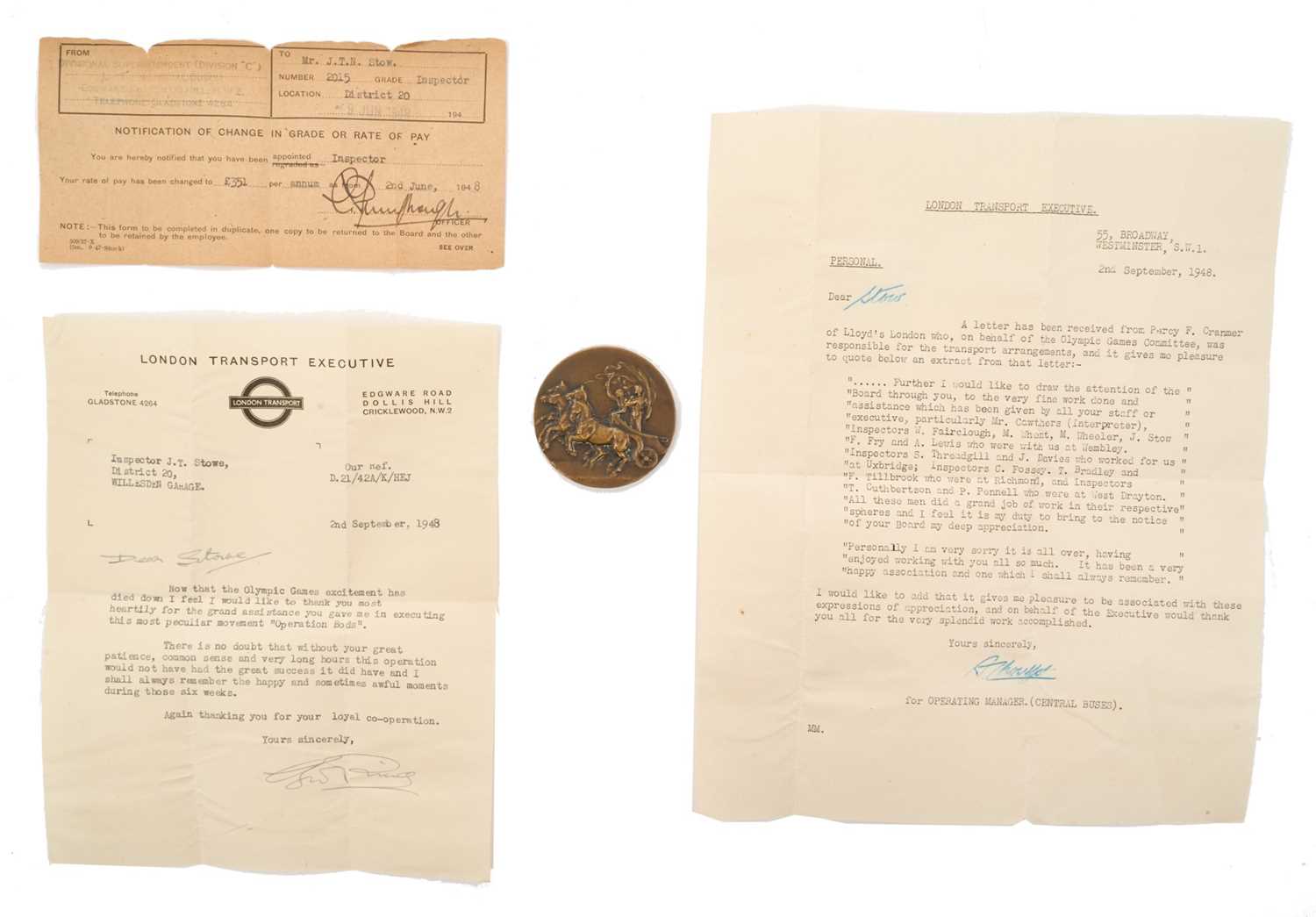 Lot 34 - London 1948 Summer Olympics Bronze Participation Medal