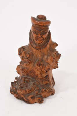 Lot 789 - Chinese carved burr wood scholars object, 5cm in overall height.