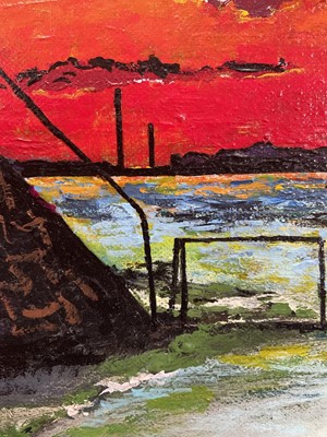 Lot 117 - Jean Joyeux 20th century oil on canvas - Le Soir sur Le Gois, 1993, signed and dated, 41cm x 27cm, framed