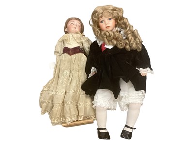 Lot 1977 - Doll Schoenau & Hoffmeister bisque head, composite body and limbs, brown sleeping eyes, painted
