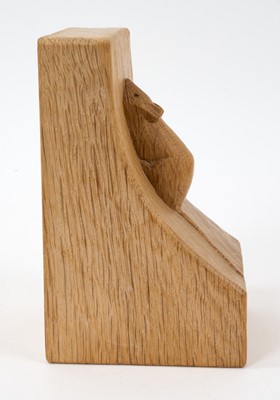 Lot 838 - Robert 'Mouseman' Thompson carved oak bookend
