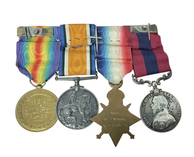 Lot 38 - First World War Distinguished Conduct Medal (D.C.M.) Gallantry medal group comprising D.C.M. named to 14503 SJT. E. Murrell. 2/G.G., 1914 ‘Mons’ Star with 5th Aug. – 22nd. Nov. 1914