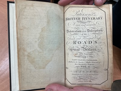 Lot 1696 - Paterson's British Itinerary being a new and accurate Delineation and Description of the Direct and Principal Cross Roads of Great Britain, published 1785, 2 volumes, modern rebinding. (2)