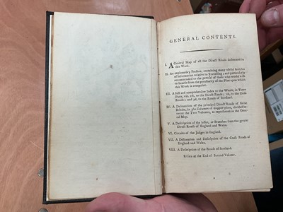 Lot 1696 - Paterson's British Itinerary being a new and accurate Delineation and Description of the Direct and Principal Cross Roads of Great Britain, published 1785, 2 volumes, modern rebinding. (2)
