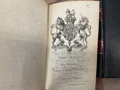 Lot 1696 - Paterson's British Itinerary being a new and accurate Delineation and Description of the Direct and Principal Cross Roads of Great Britain, published 1785, 2 volumes, modern rebinding. (2)