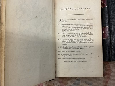 Lot 1696 - Paterson's British Itinerary being a new and accurate Delineation and Description of the Direct and Principal Cross Roads of Great Britain, published 1785, 2 volumes, modern rebinding. (2)