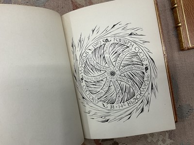 Lot 1694 - Richard Church - The Glance Backwards, illustrated by Robert Austin, edition limited to 750, in fine Sangorski and Sutcliffe binding, appears to be signed by Richard Church, together with Wheels...