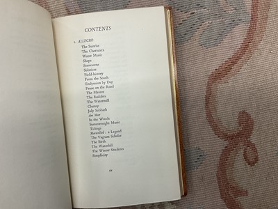 Lot 1694 - Richard Church - The Glance Backwards, illustrated by Robert Austin, edition limited to 750, in fine Sangorski and Sutcliffe binding, appears to be signed by Richard Church, together with Wheels...