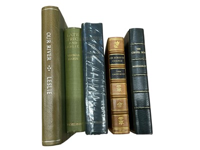 Lot 1693 - Group of first editions including Nicholas Monserrat - The Cruel Sea, 1951, in Riviere calf binding; John Galsworthy - On Forsyte Change, 1930, in Sangorski and Sutcliffe binding; Thomas Hardy -...