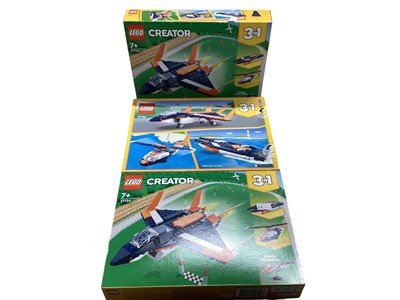 Lot 2043 - Lego Creator 3 in 1 Plane, Helicopter & Speed Boat Building Kit, boxed (3)