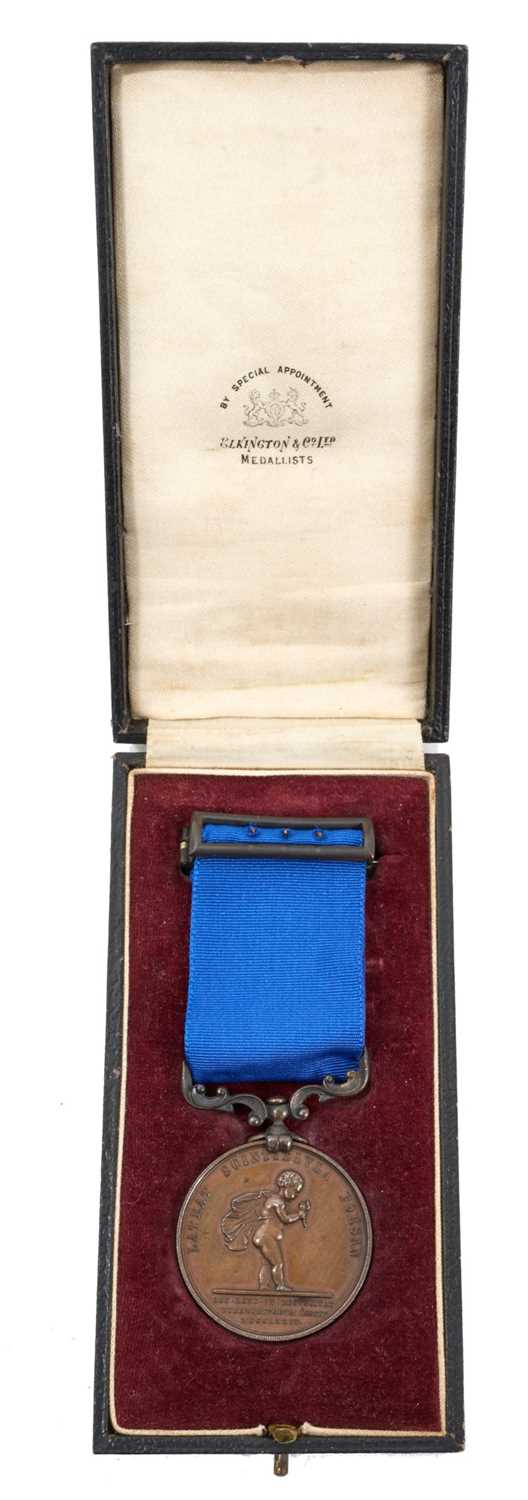 Lot 12 - Royal Humane Society Medal (small successful bronze type), EF, named to Alexander Stuart A.B. R.N. 10th June 1926, in Elkington & Co box of issue. N.B. Alexander Stuart was awarded...