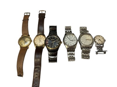 Lot 80 - Group of wristwatches to include four Seiko, Rotary Automatic and Ingersoll nurse's watch (6)