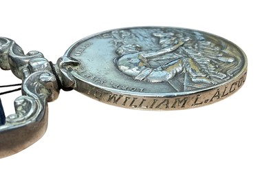 Lot 17 - Family pair to Father and Son comprising- Liverpool Shipwreck and Humane Society's Marine medal, (silver issue), EF, named to William L. Alcock. For Gallant Service. 3/9/1947 and Liverpool Shipw...