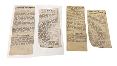 Lot 17 - Family pair to Father and Son comprising- Liverpool Shipwreck and Humane Society's Marine medal, (silver issue), EF, named to William L. Alcock. For Gallant Service. 3/9/1947 and Liverpool Shipw...