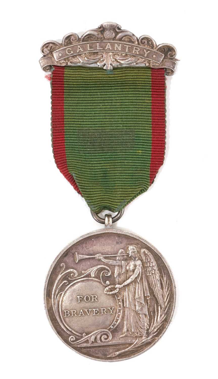 Lot 18 - Corporation of Glasgow Bravery Medal (type II silver), SVF, named to Joseph Cowan, in W. J. Taylor box of issue. N.B. Joseph Cowan rescued children from a blazing house in Glasgow. He wa...